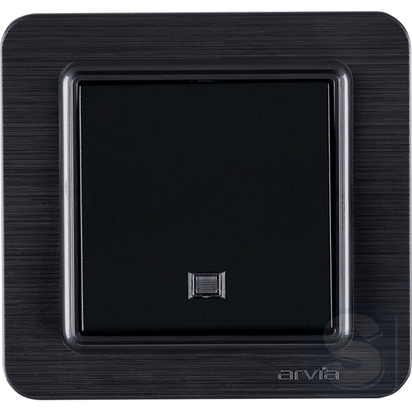 Выключатель одноклавишный с подсветкой Arvia Electric Lavin Черный матовый (21 25 4007 201)